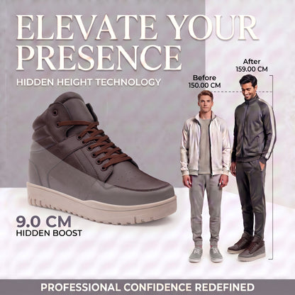 BXXY Mens 9 CM Hidden Height Increasing High Top Sneakers