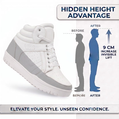 BXXY Mens 9 CM Hidden Height Increasing High Top Sneakers