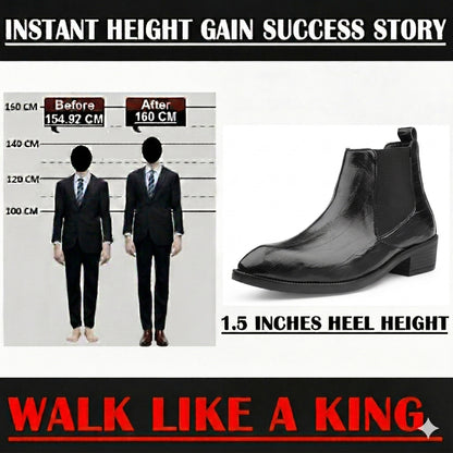 Men’s Elevator Chelsea Boots – Increase Height with Premium Style