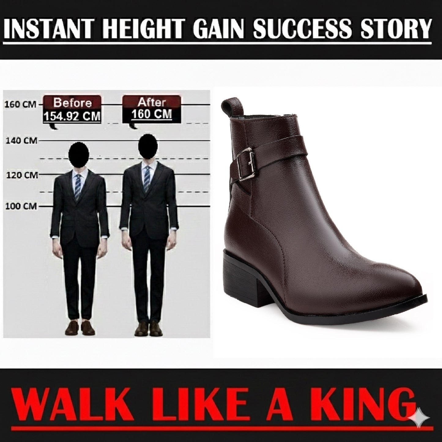Men’s Stylish 4.5 CM Height Elevator Boots