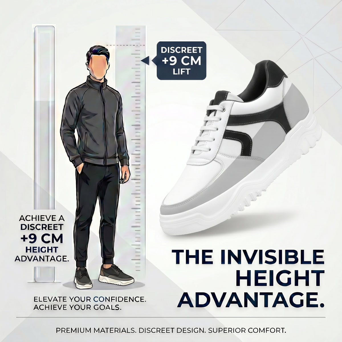 BXXY Signature Elevation Sneakers Premium 9CM Hidden Height Increase