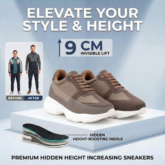 BXXY Mens Hidden Height Increasing Sports Shoes 9CM Lift Sneakers