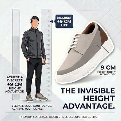 BXXY Premium Height Boost Sneakers for Men Invisible 9 CM Elevator Shoes