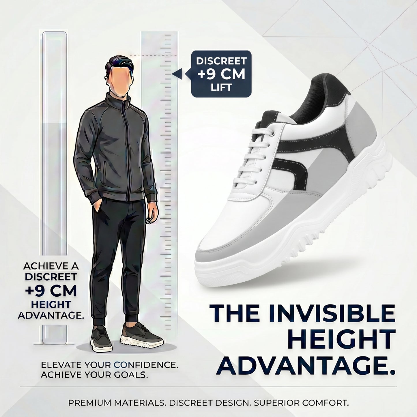 BXXY Signature Elevation Sneakers Premium 9CM Hidden Height Increase