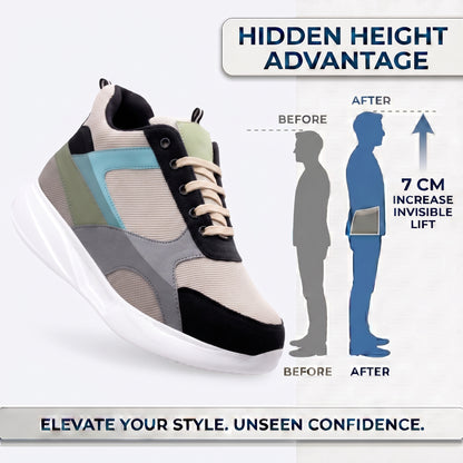 BXXY Mens 9 CM Hidden Height Increasing Shoes with EVA Sole