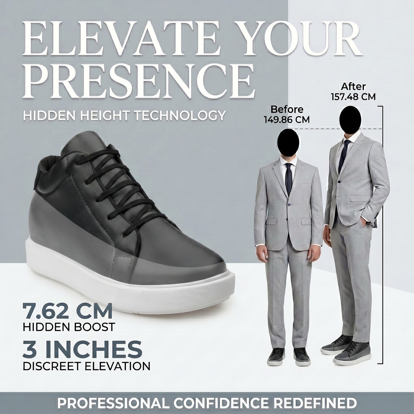 BXXY Elevator Shoes Add 7.62 CM Height with Style & Confidence