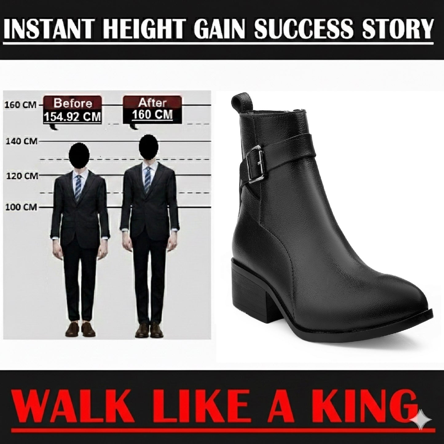 Men’s Stylish 4.5 CM Height Elevator Boots