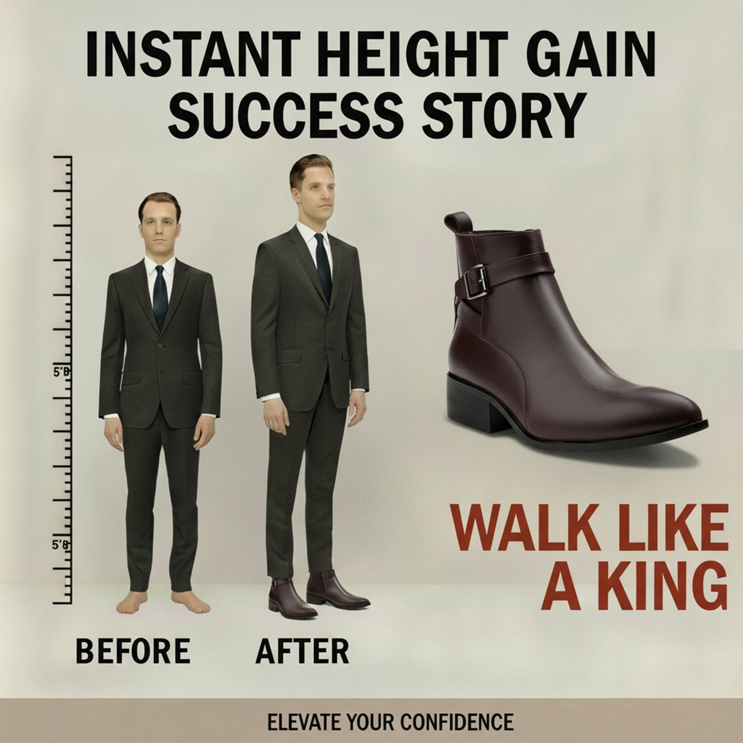 Men’s Brown Hidden Height Boost Boots