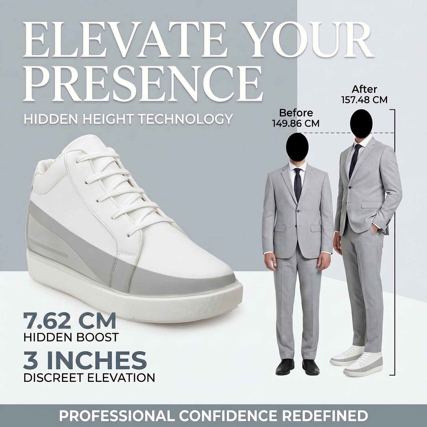 BXXY Elevator Shoes Add 7.62 CM Height with Style & Confidence