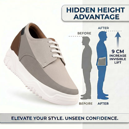 BXXY Premium Height Boost Sneakers for Men Invisible 9 CM Elevator Shoes