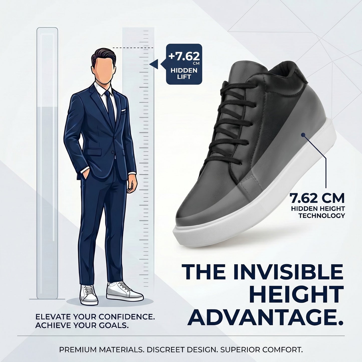 BXXY Elevator Shoes Add 7.62 CM Height with Style & Confidence