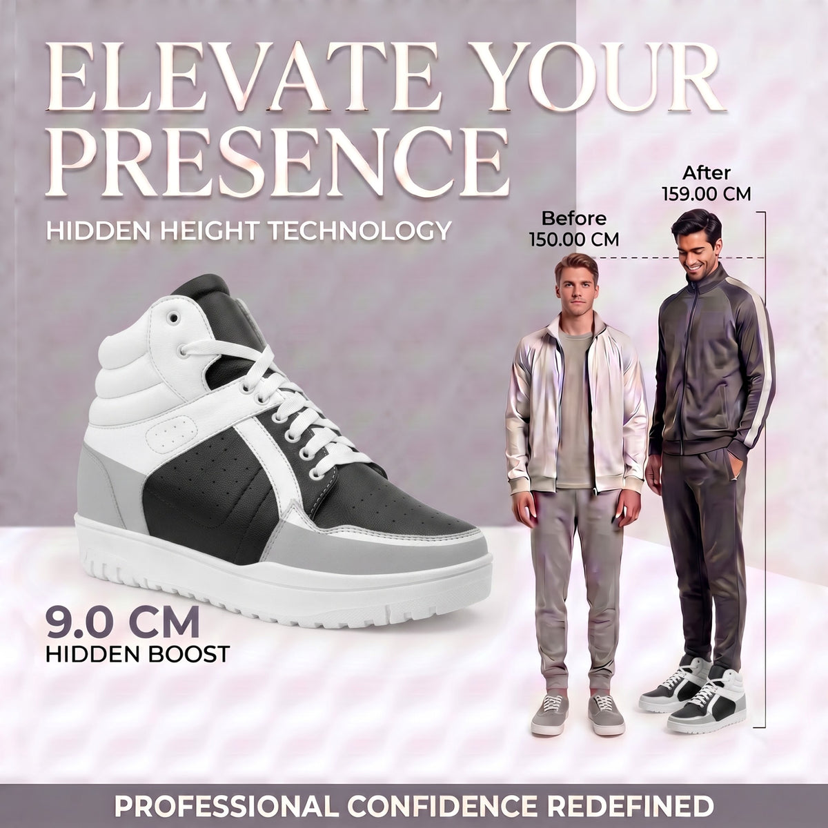 BXXY 9 CM Hidden Height Increasing Sneakers for Men