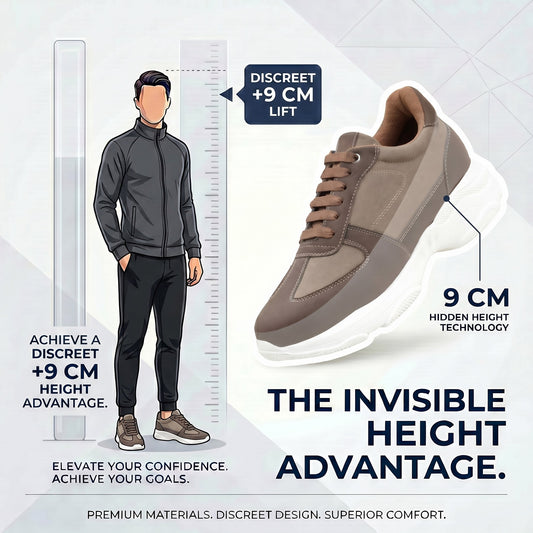 BXXY Mens Hidden Height Increasing Sports Shoes 9CM Lift Sneakers