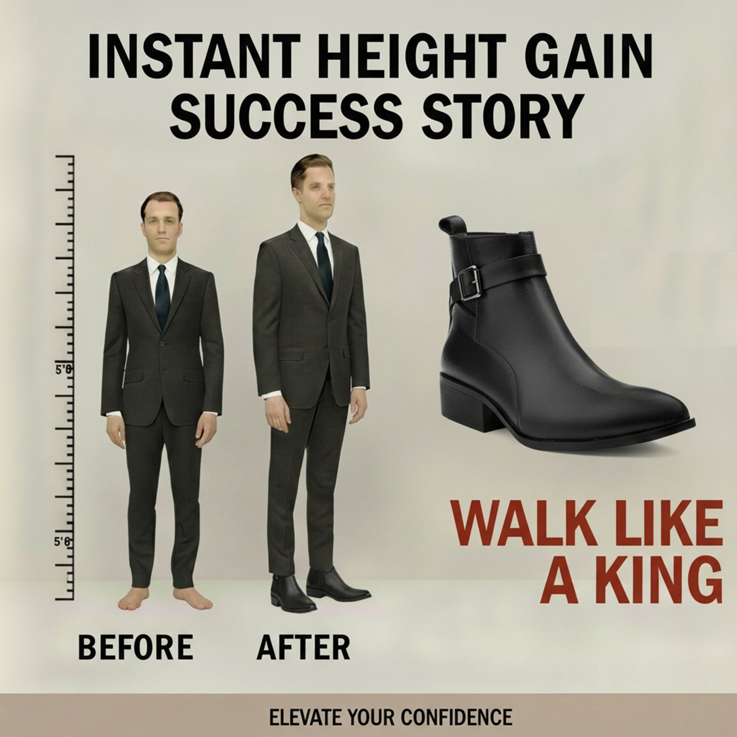 Men’s Height Boost Boots for Formal & Casual Wear