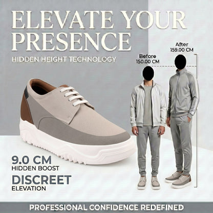 BXXY Premium Height Boost Sneakers for Men Invisible 9 CM Elevator Shoes