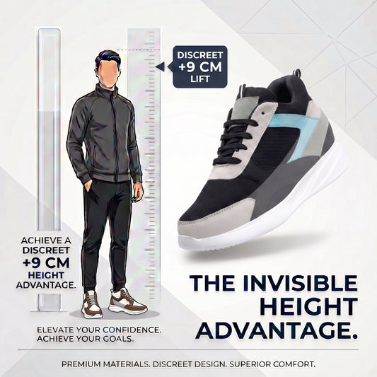 BXXY Mens 9 CM Hidden Height Increasing Shoes with EVA Sole