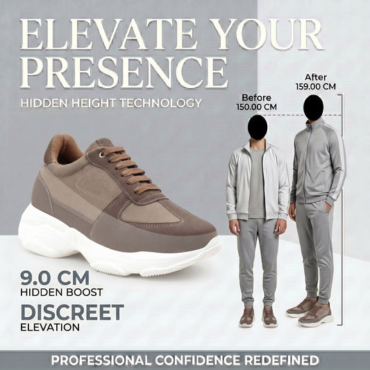 BXXY Mens Hidden Height Increasing Sports Shoes 9CM Lift Sneakers