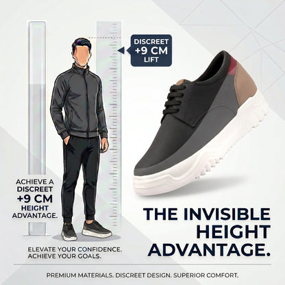 BXXY Premium Height Boost Sneakers for Men Invisible 9 CM Elevator Shoes