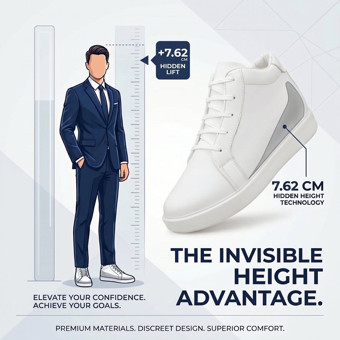 BXXY Elevator Shoes Add 7.62 CM Height with Style & Confidence