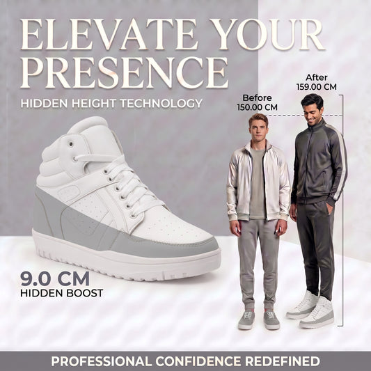 BXXY Mens 9 CM Hidden Height Sneakers Premium High Top Casual Footwear