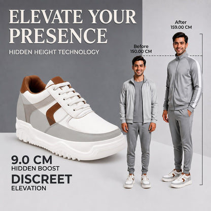 BXXY Fashion Elevator Sneakers for Men 9CM Height Boost with Everyday Comfort