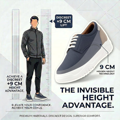 BXXY Premium Height Boost Sneakers for Men Invisible 9 CM Elevator Shoes