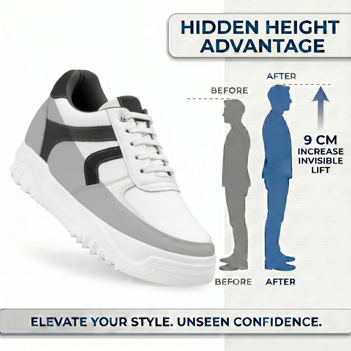 BXXY Signature Elevation Sneakers Premium 9CM Hidden Height Increase