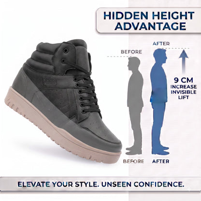 BXXY Mens 9 CM Hidden Height Increasing High Top Sneakers