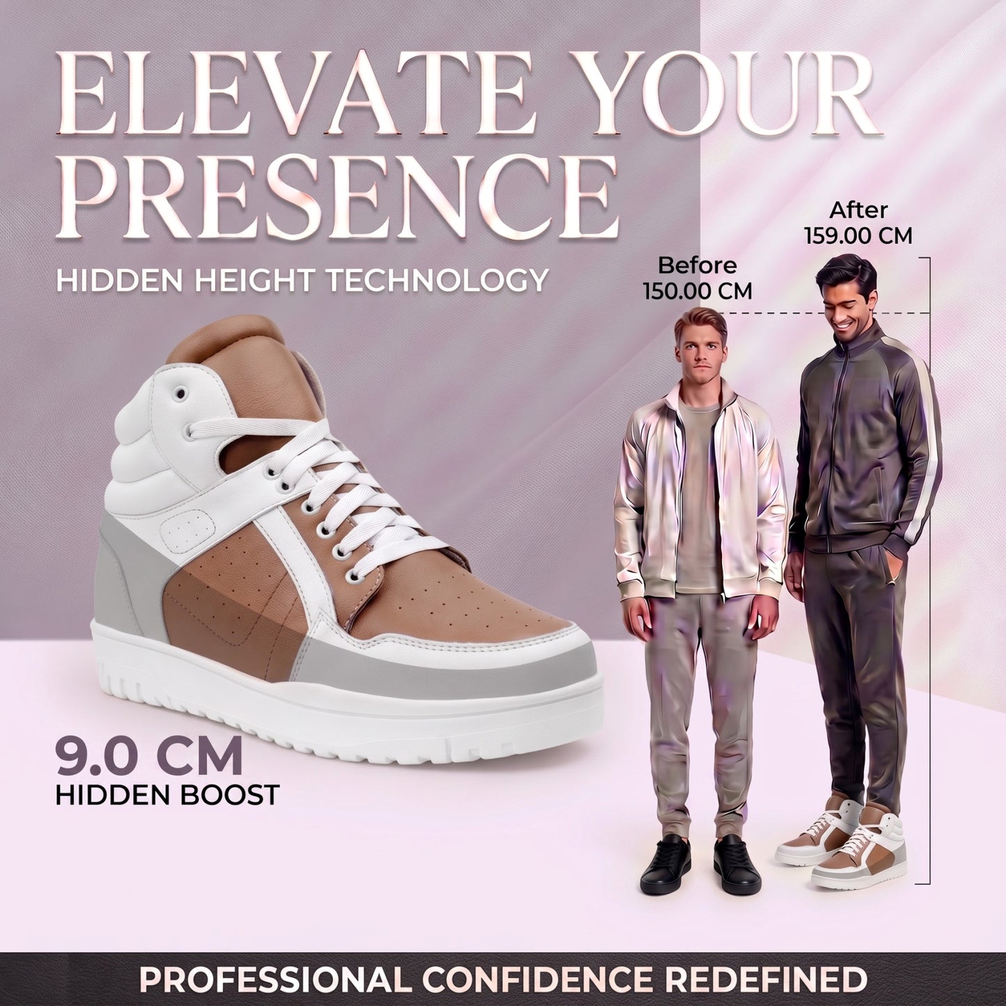 BXXY 9 CM Hidden Height Increasing Sneakers for Men
