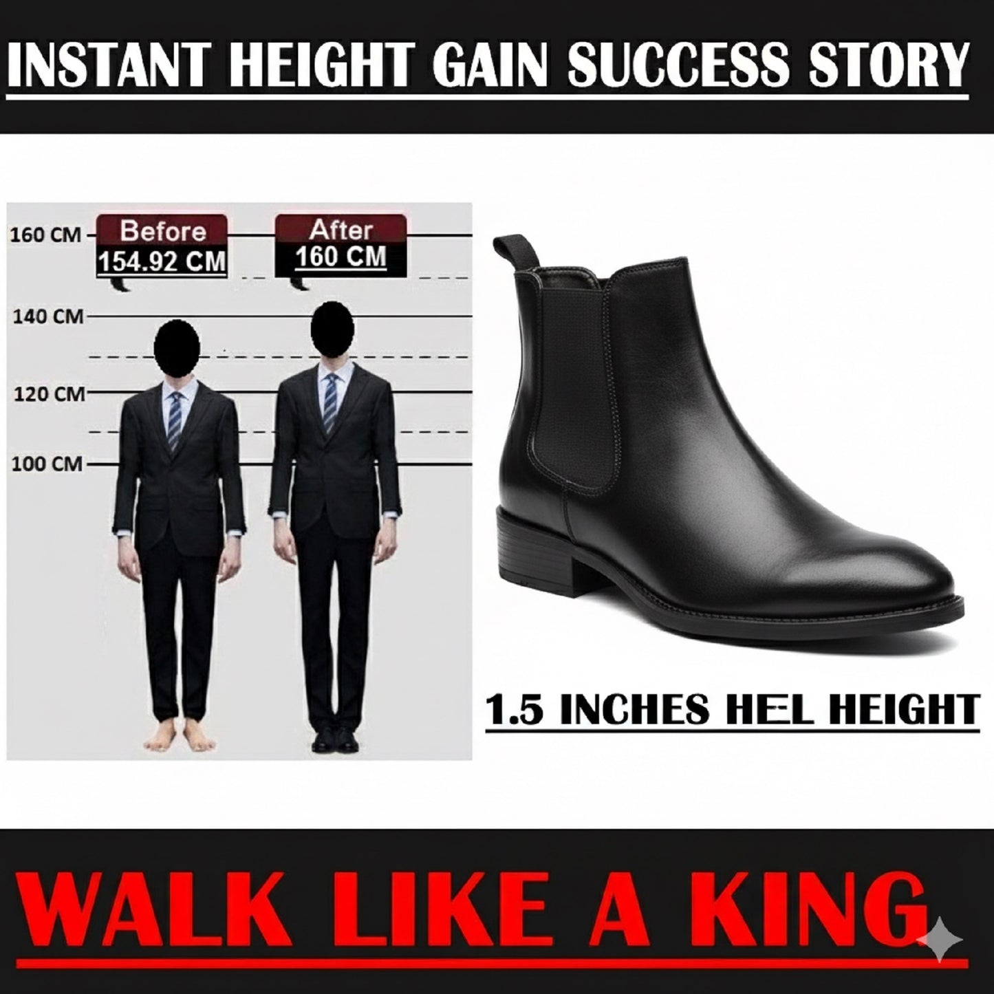 Elevate 2 Inches Smart Height Boost Boots