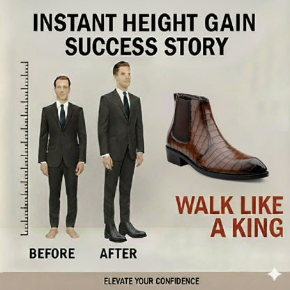 Men’s Croc-Pattern Height-Boost Chelsea Boots – Step Taller, Look Sharper