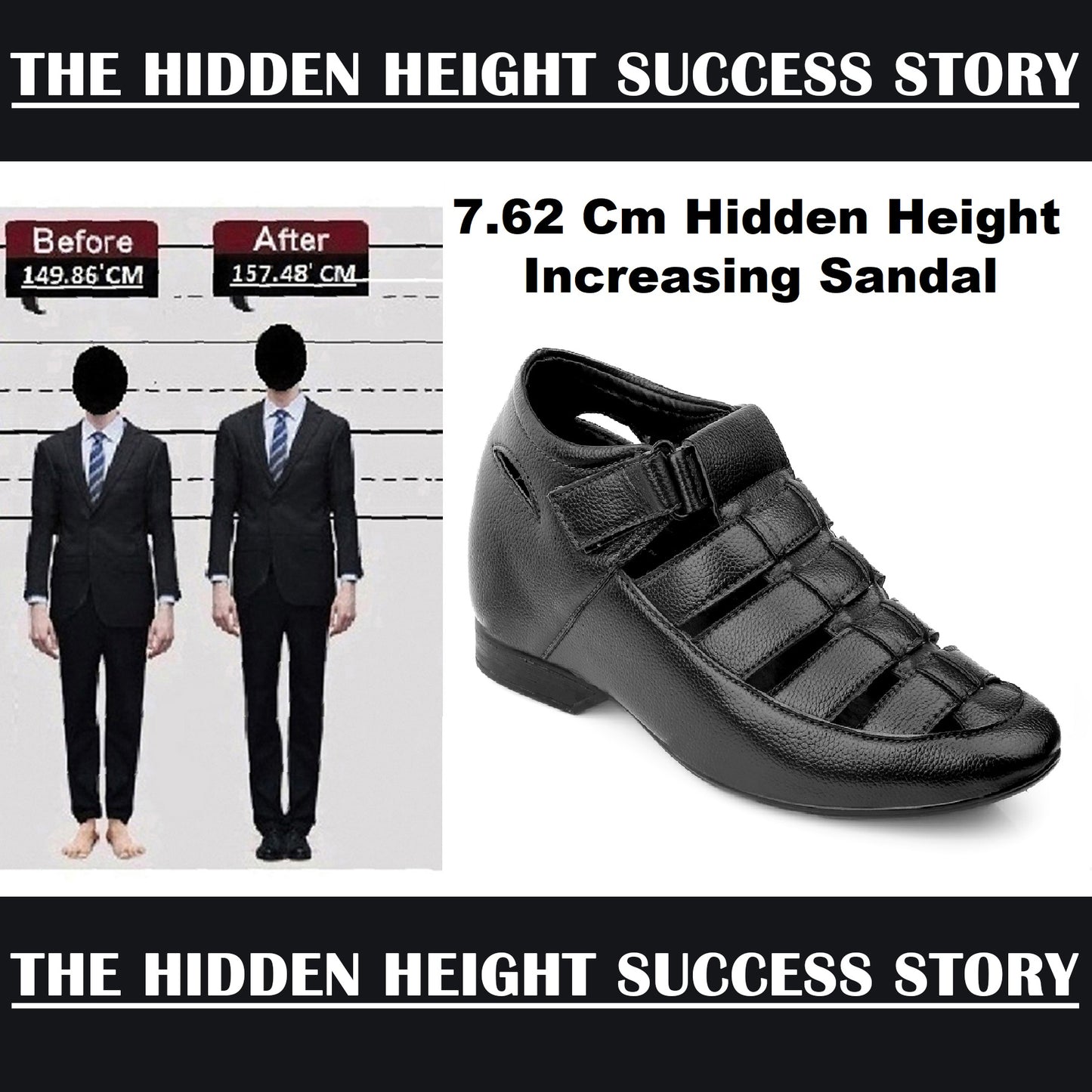 BXXY Mens Casual Hidden Height Sandals Premium Comfort And Style