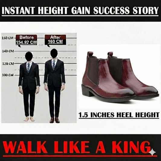 Men’s Fashion Croc Texture Boots – Slip-On Style with Side Buckle & Heel