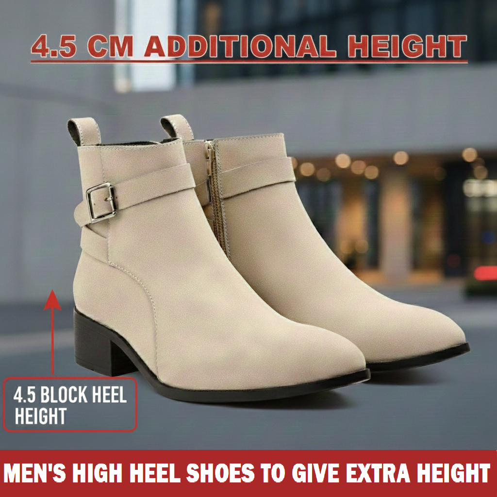 Height Boosting Men’s Boots – 4.5 CM Heel Fashion Ankle Shoes