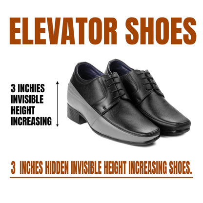 BXXY Men's 9 cm (3 Inch) Hidden Height Increasing Formal Shoes
