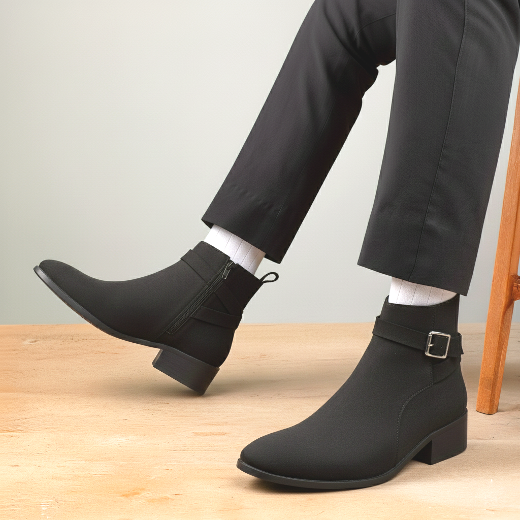 Height Boosting Men’s Boots – 4.5 CM Heel Fashion Ankle Shoes