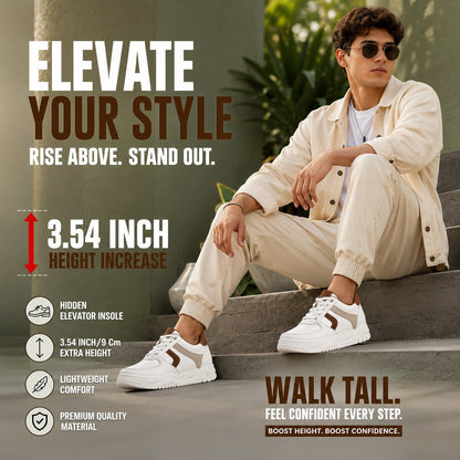 BXXY Fashion Elevator Sneakers for Men 9CM Height Boost with Everyday Comfort