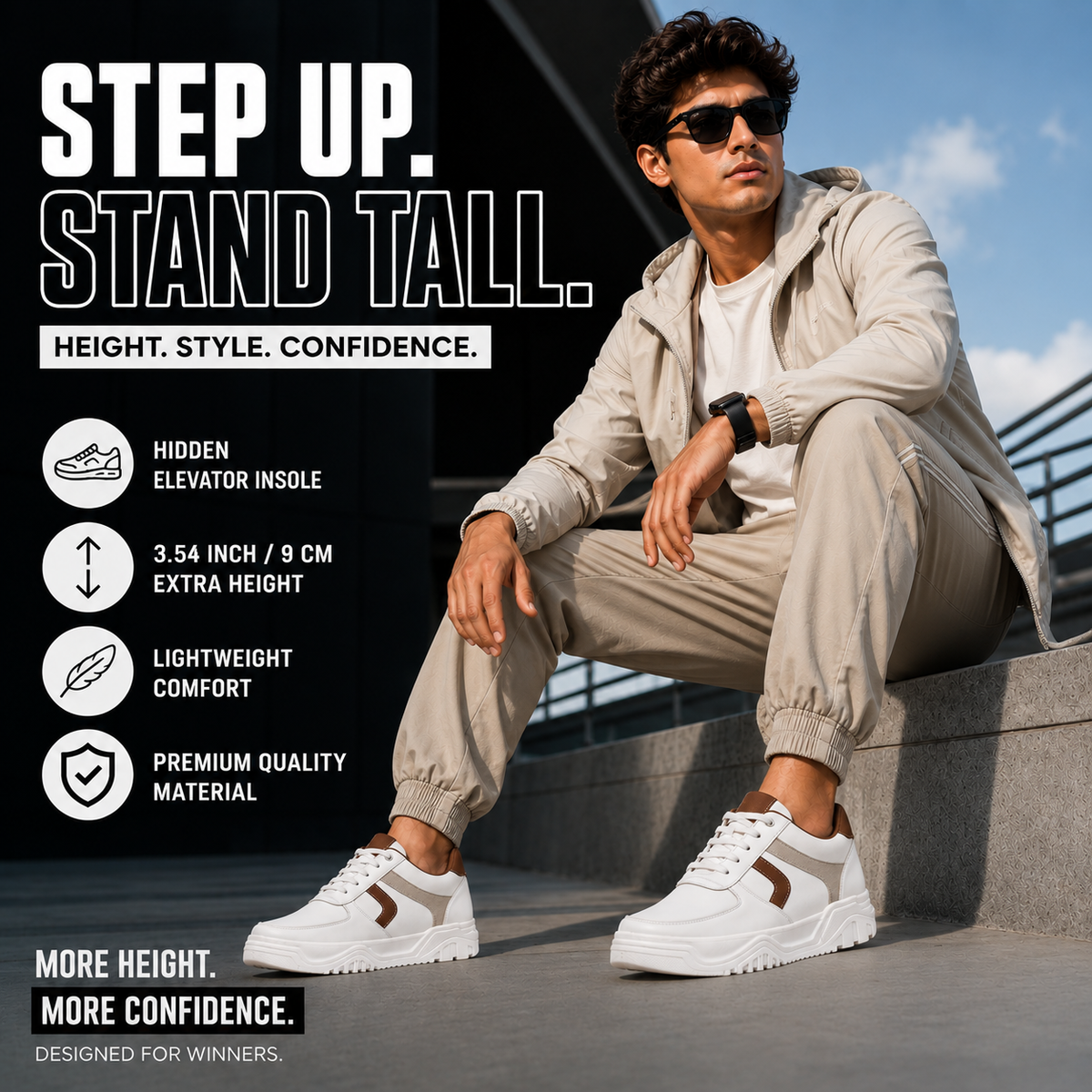 BXXY Signature Elevation Sneakers Premium 9CM Hidden Height Increase