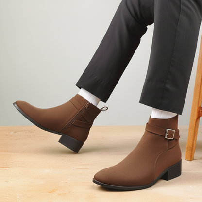 Height Boosting Men’s Boots – 4.5 CM Heel Fashion Ankle Shoes