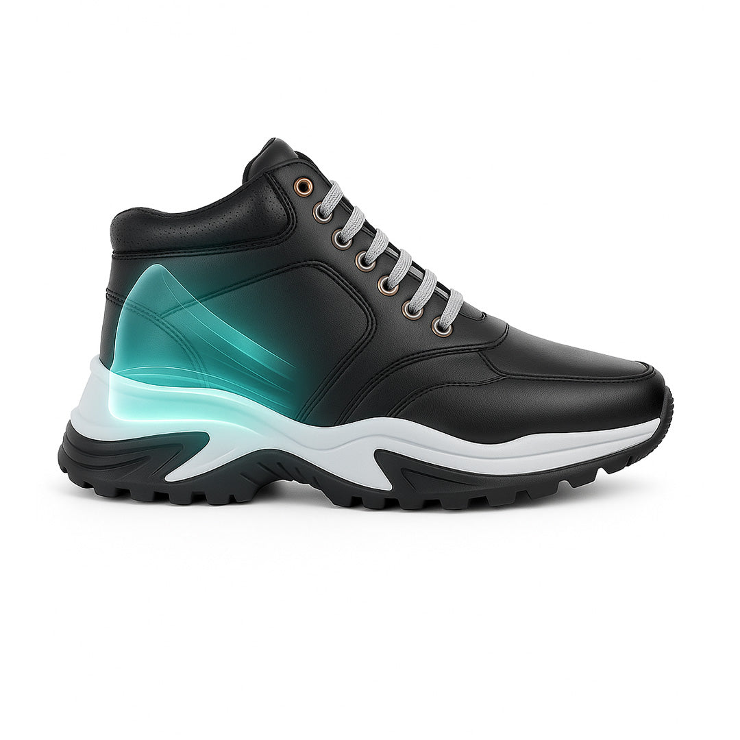 Stylish Lace-Up Shoes Black - 3-Inch (7.62CM)