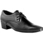 Men/s Height Increasing Derby Faux Upper Formal Wear Black Lace Up Shoes