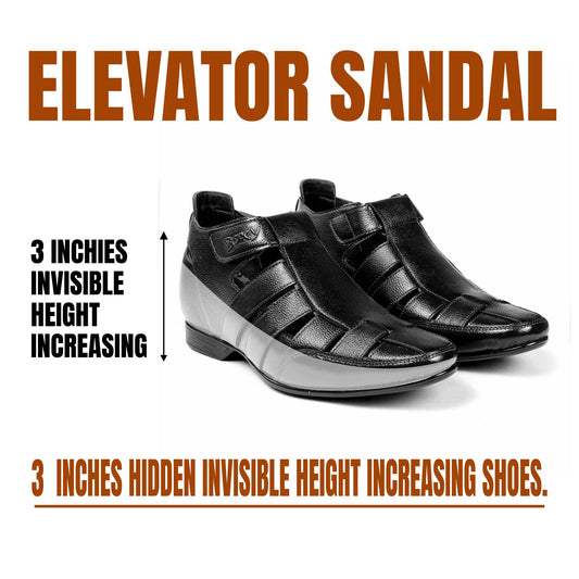 BXXY 3 Inch (7.6 cm) Heigng Casual Roman Sandals for Men All Occasions ( Instant 3 Inches Hidden Height Gainer )