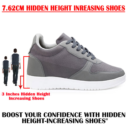 Men's 3-Inch Lift Casual Sporty Sneakers