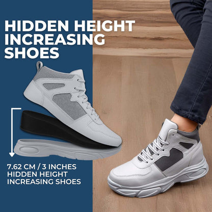 Men’s Hidden Height Shoes, 3 Inch Elevator Sneakers for Everyday Confidence