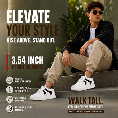 BXXY Fashion Elevator Sneakers for Men 9CM Height Boost with Everyday Comfort