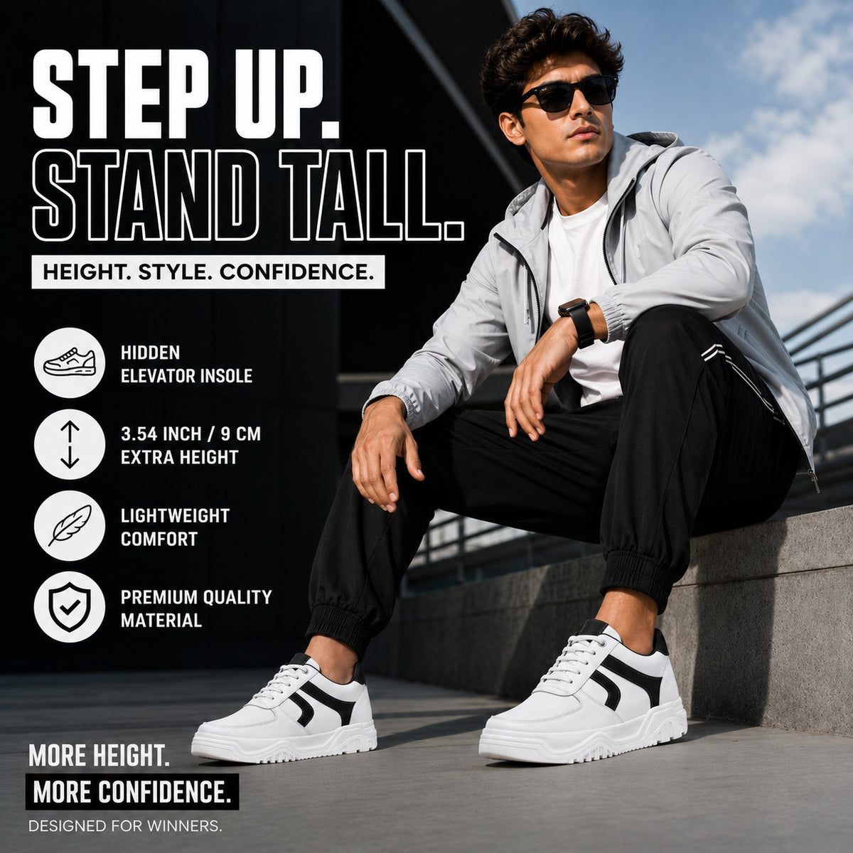 BXXY Signature Elevation Sneakers Premium 9CM Hidden Height Increase