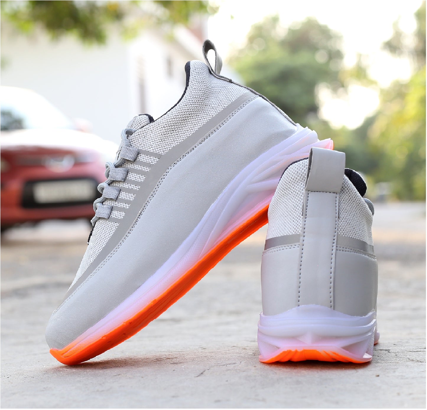 BXXY Men's 3 Inch Hidden Height Increasing Casual Sports Lace-Up Shoes with Airmix Sole.