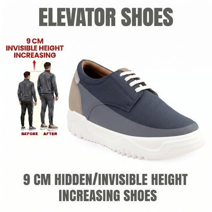 BXXY Premium Height Boost Sneakers for Men Invisible 9 CM Elevator Shoes