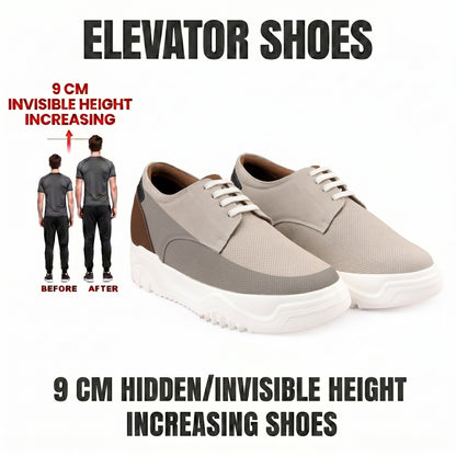 BXXY Premium Height Boost Sneakers for Men Invisible 9 CM Elevator Shoes