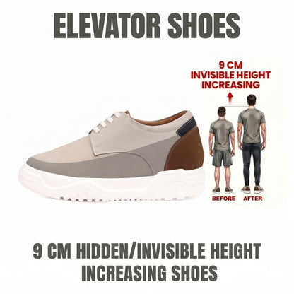 BXXY Premium Height Boost Sneakers for Men Invisible 9 CM Elevator Shoes